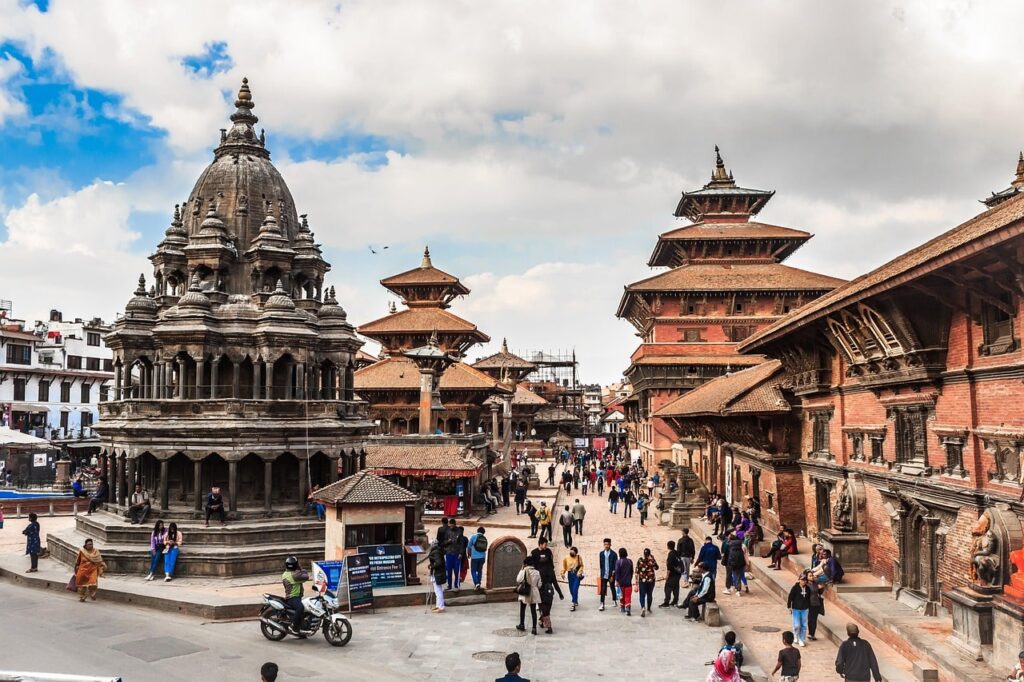 Patan Durbar Square, a UNESCO World Heritage site, showcases the grandeur of the Malla era with its beautifully preserved temples, palaces, and intricate carvings, making it a cultural gem in the heart of Lalitpur.