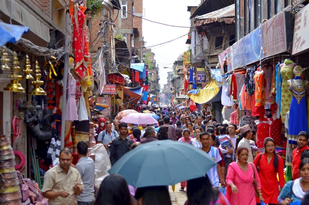 crowd-in-thamel-during-dashain-min The vibrant streets of Thamel come alive during Dashain shopping, with locals and tourists alike bustling to pick up new clothes, gifts, and traditional items for the biggest festival in Nepal.
