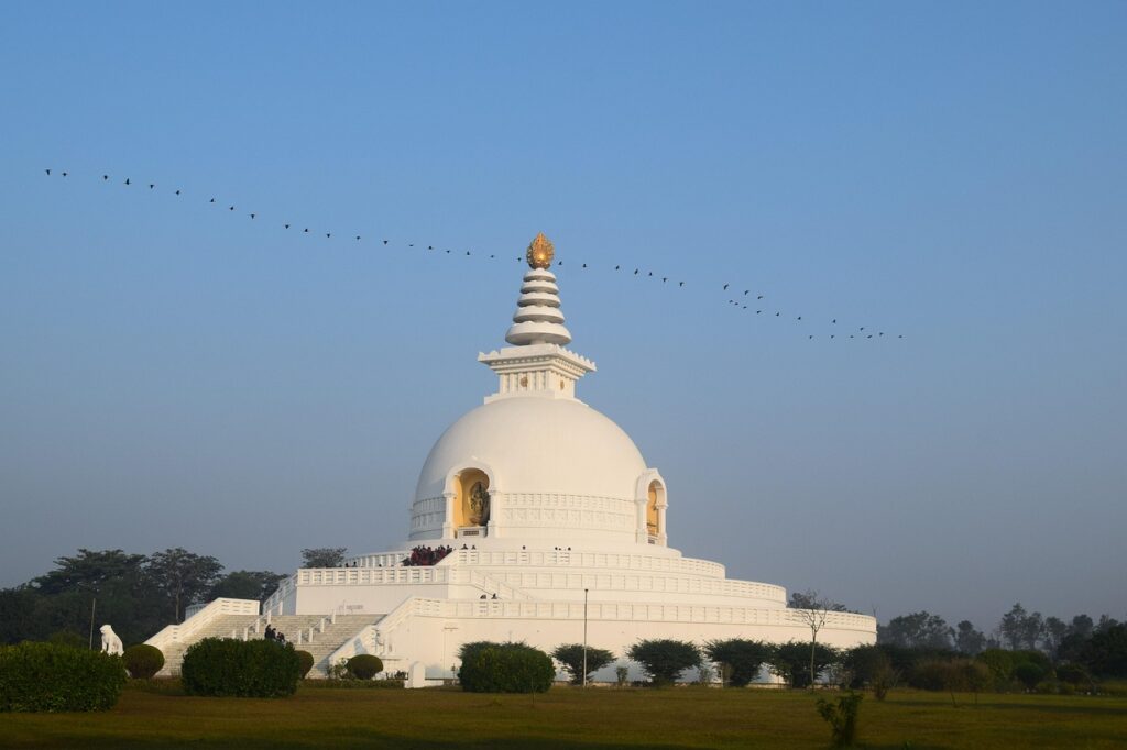 stupa-lumbini Lumbini Stupa, a symbol of peace and the birthplace of Lord Buddha, radiates serenity in the sacred garden of Lumbini, Nepal.