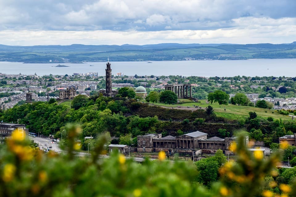 scotland-city-views Cityscape view of Edinburgh, Scotland, featuring historic buildings and scenic skyline.