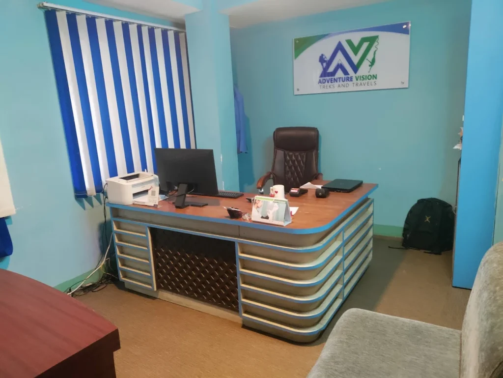 Adventure Vision Treks and Travels office exterior showing the main entrance and signage.