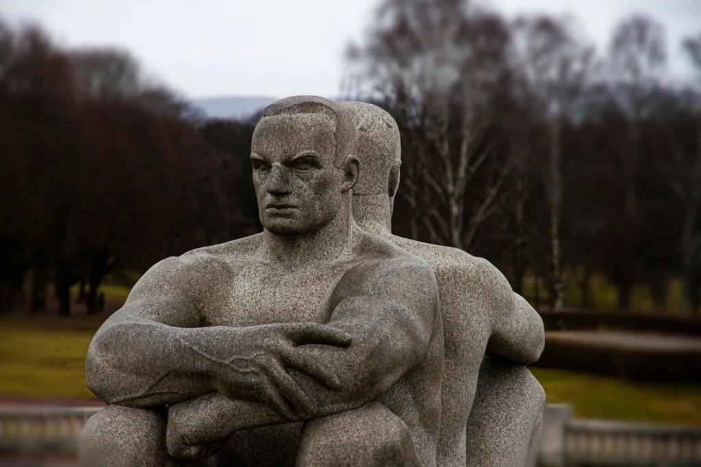 Vigeland Sculpture Park in Oslo with sculptures and landscaped gardens