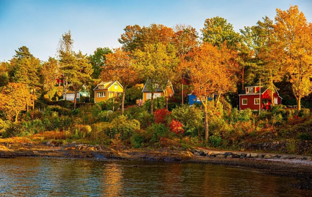 Oslo city skyline with Oslofjord and modern architecture