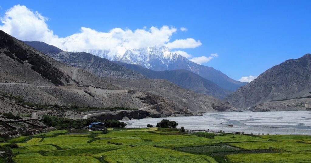Lush green views of Mustang Nepal