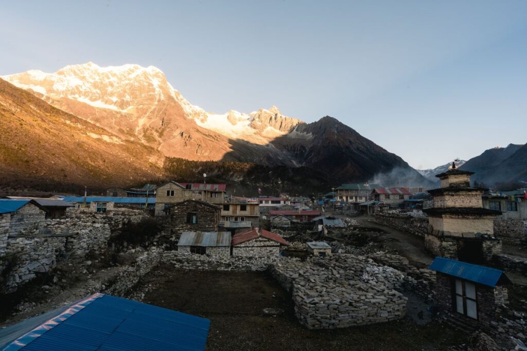 Beautiful sunrise over Manaslu