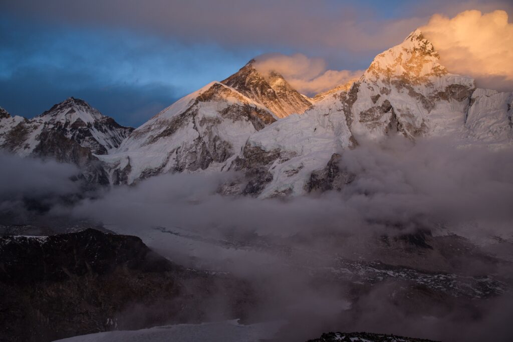 Sunrise over Mount Everest in spring